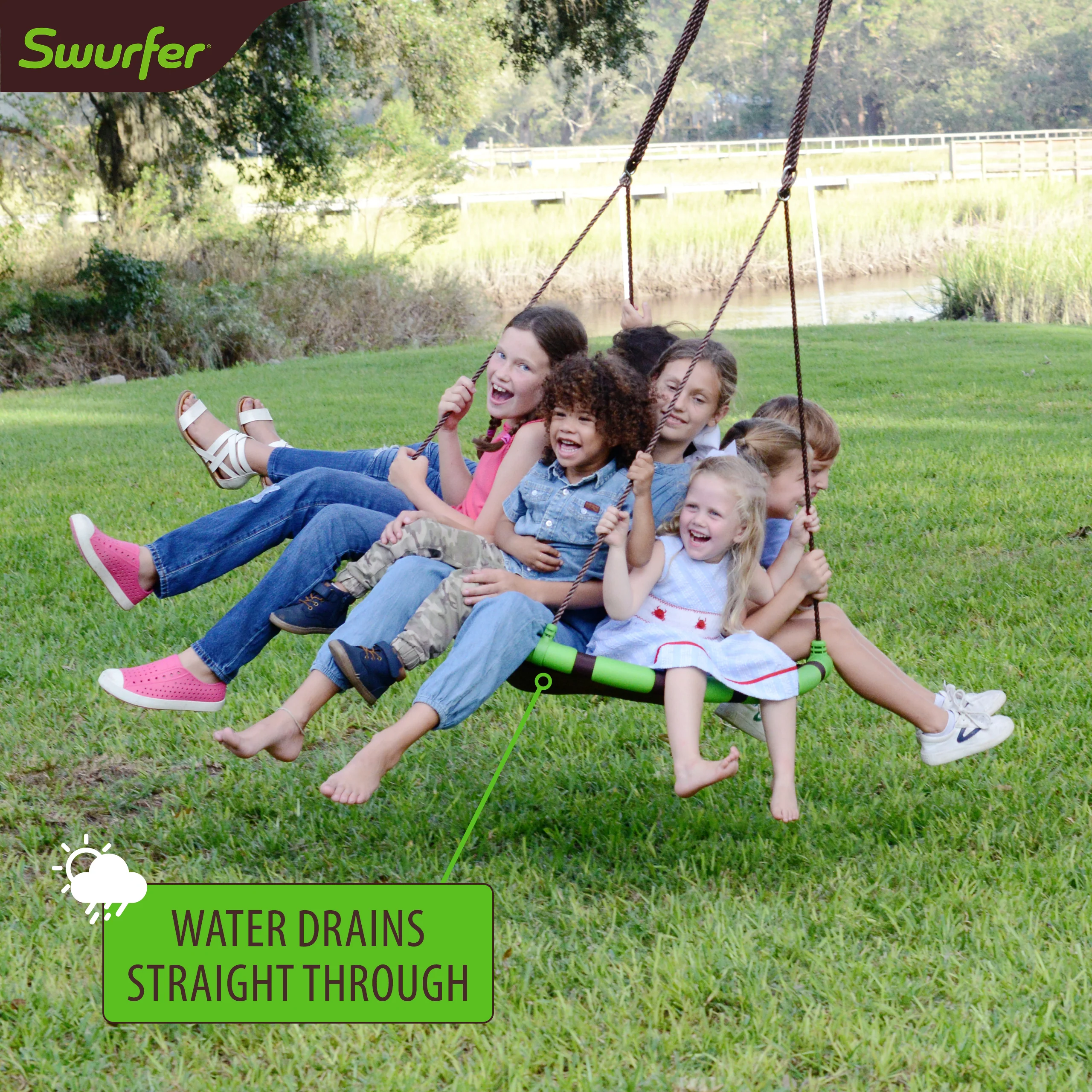 40" Orbit, Mesh-Padded Saucer Tree Swing - Image 3