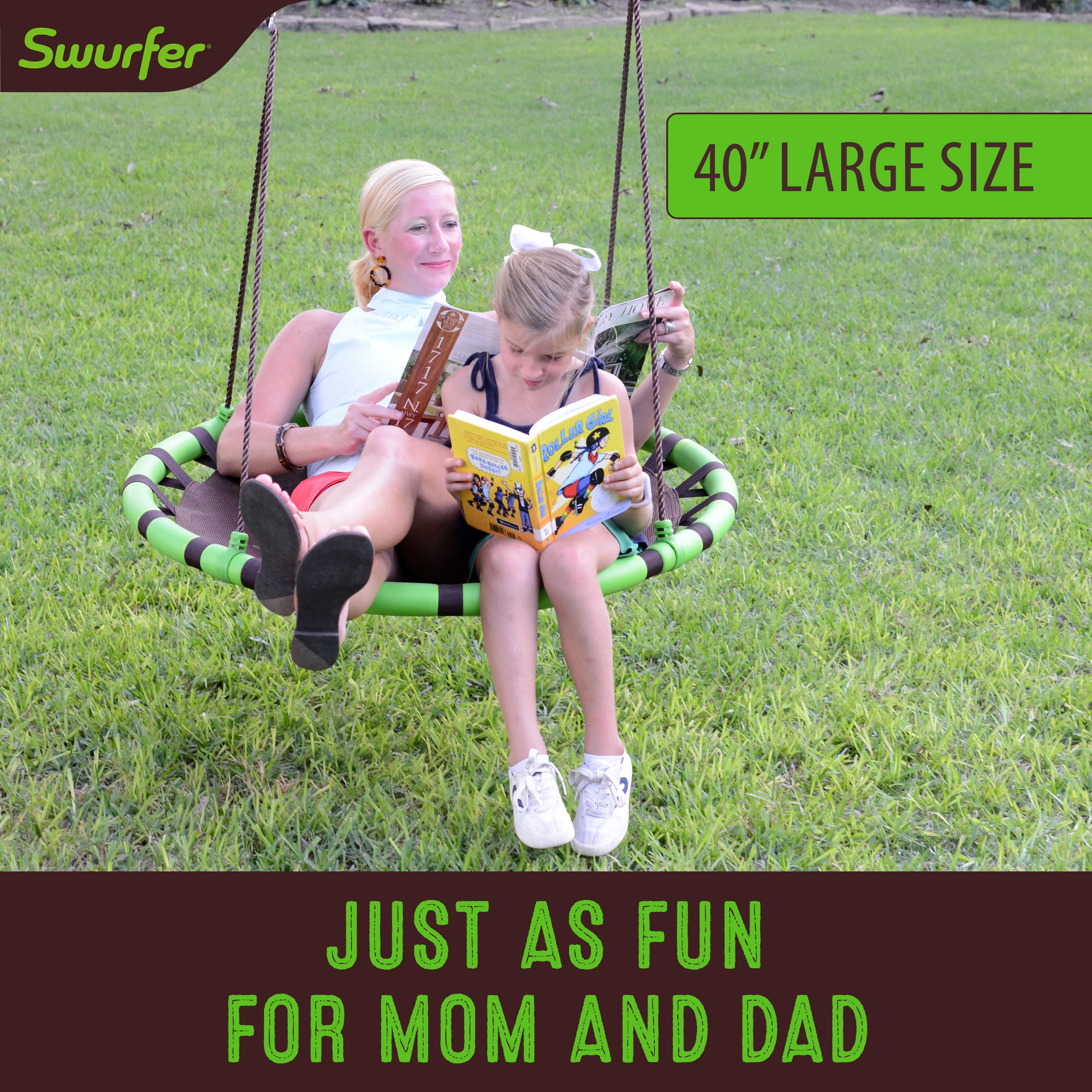 40" Orbit, Mesh-Padded Saucer Tree Swing - Image 5